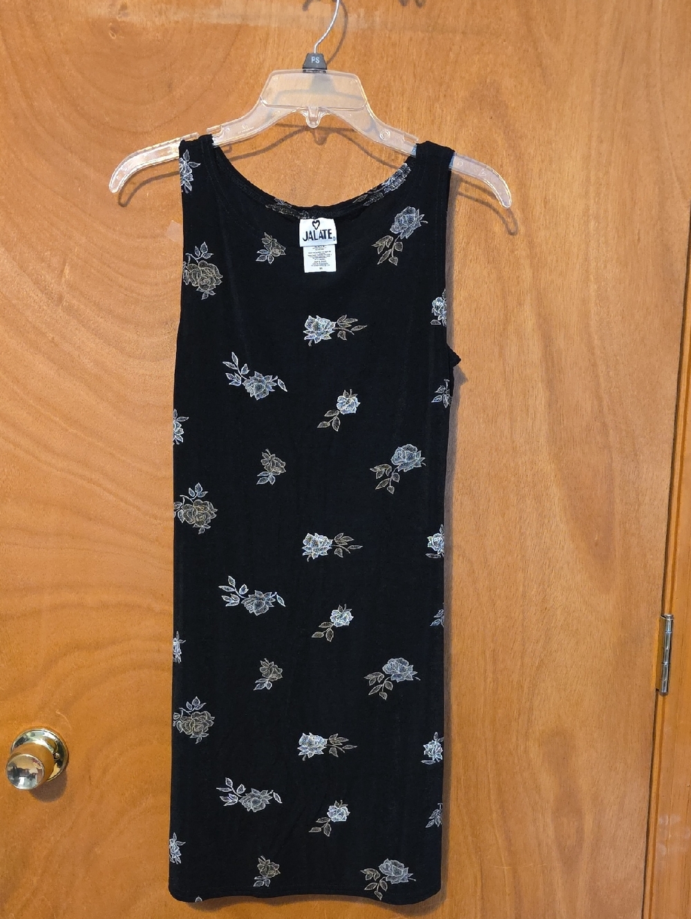 Jalate Black Floral Sleeveless Mini Dress